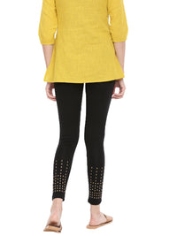 De Moza- Ladies Printed Ankle Length Leggings Black - De Moza (1603241410623)