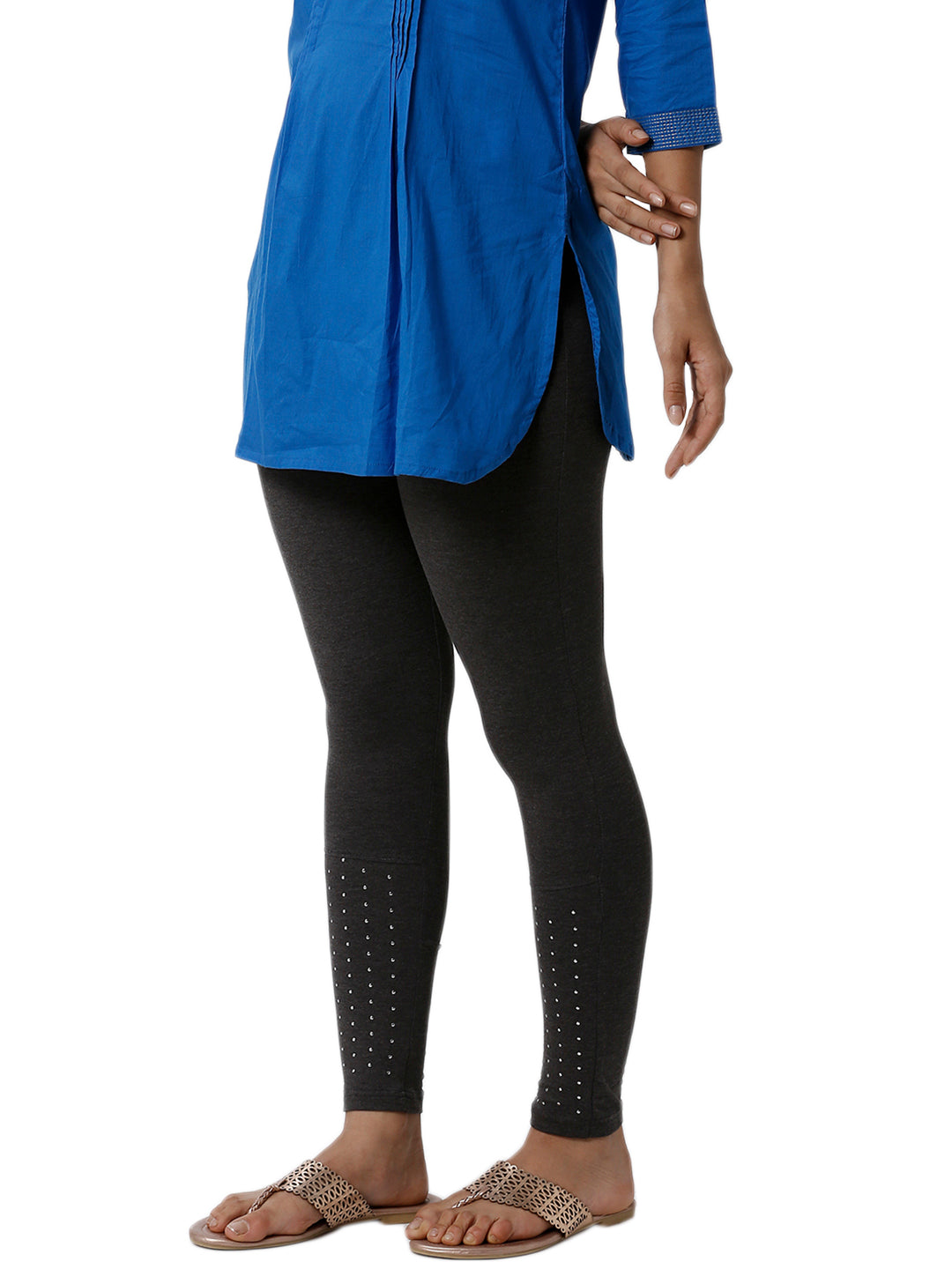 De Moza Ladies Stud Anthra Melange Active Wear - De Moza (1790126161983)