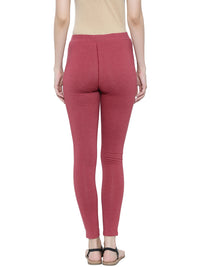 De Moza- Ladies Yoga Leggings Maroon Melange - De Moza (1497942818879)