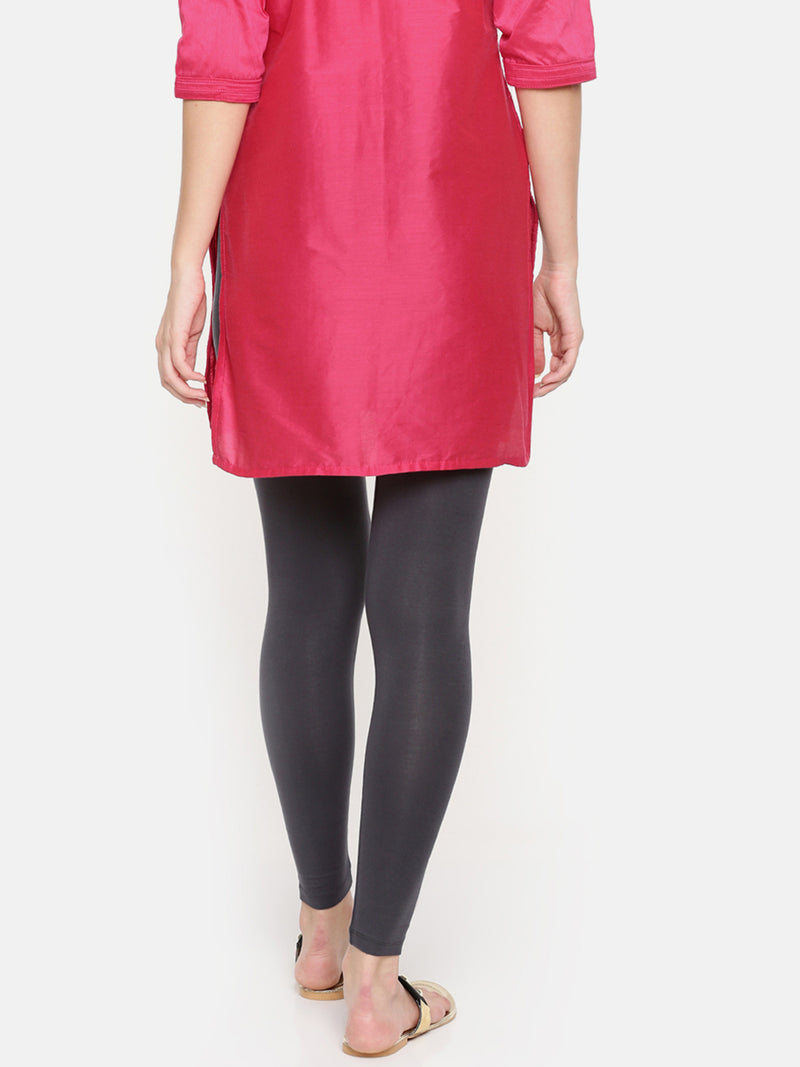 De Moza Ladies Ankle Length Leggings Modal Dark Grey - De Moza (6564026187839)