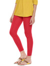 De Moza Ladies Ankle Length Leggings Solid Cotton True Red - De Moza