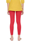 De Moza Ladies Ankle Length Leggings Solid Cotton True Red - De Moza