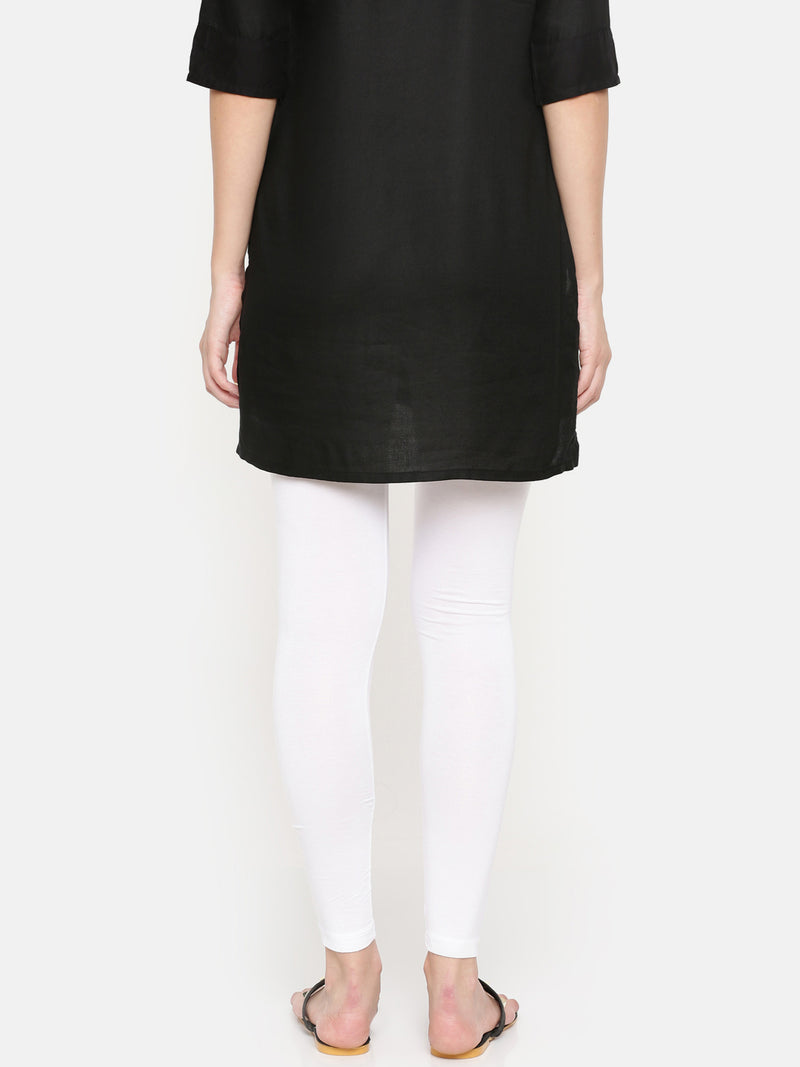 De Moza Ladies Ankle Length Leggings Modal White - De Moza (6564026056767)