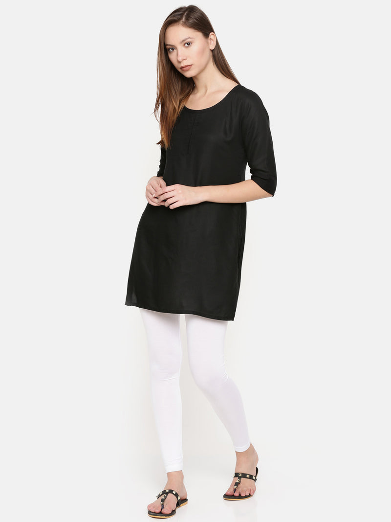 De Moza Ladies Ankle Length Leggings Modal White - De Moza (6564026056767)