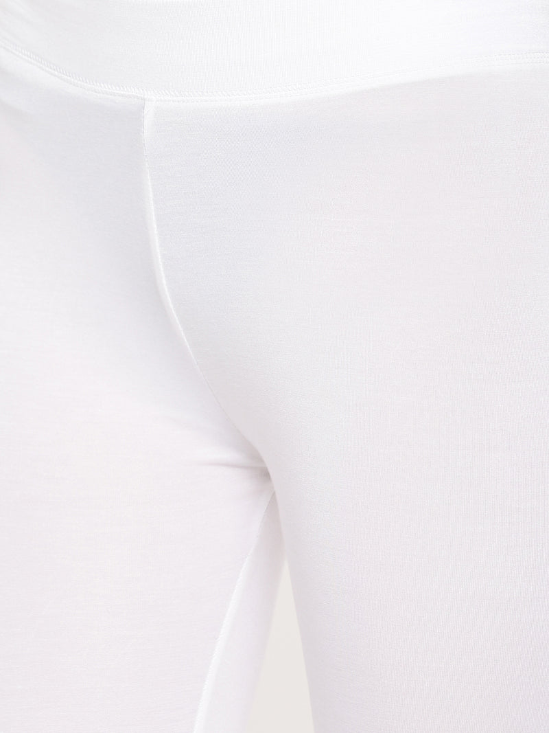 De Moza Ladies Ankle Length Leggings Modal White - De Moza (6564026056767)