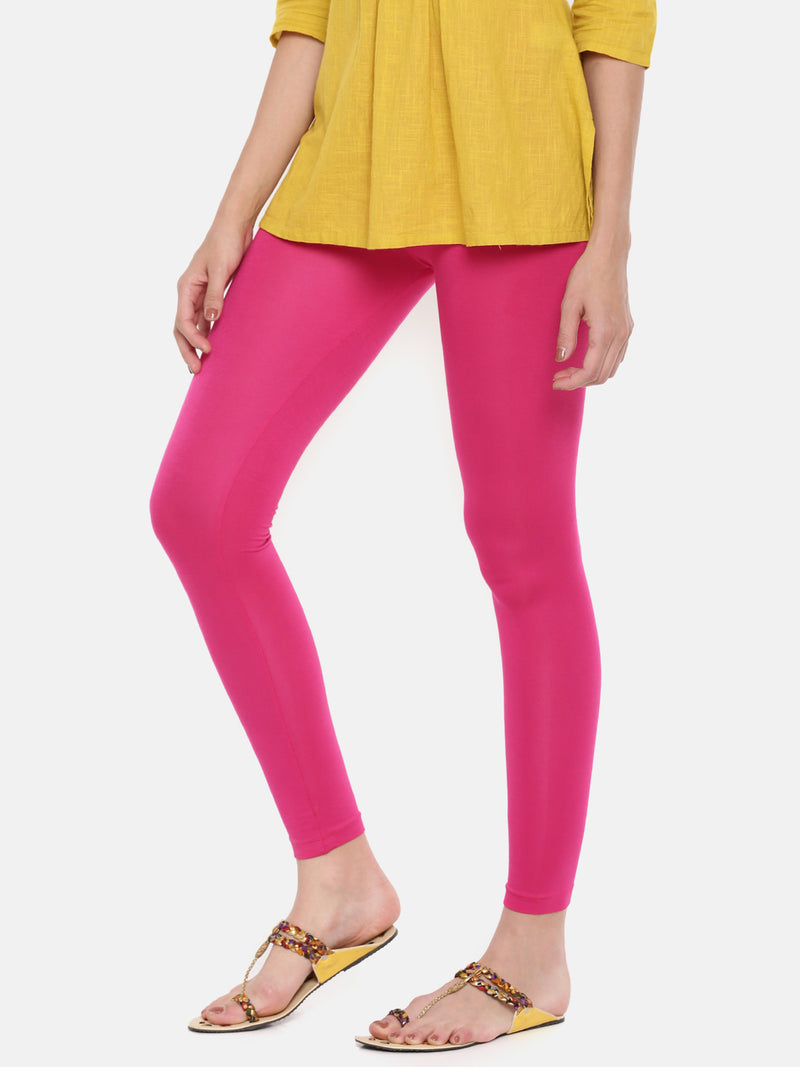 De Moza Ladies Ankle Length Leggings Modal Fuchsia - De Moza (6564028416063)