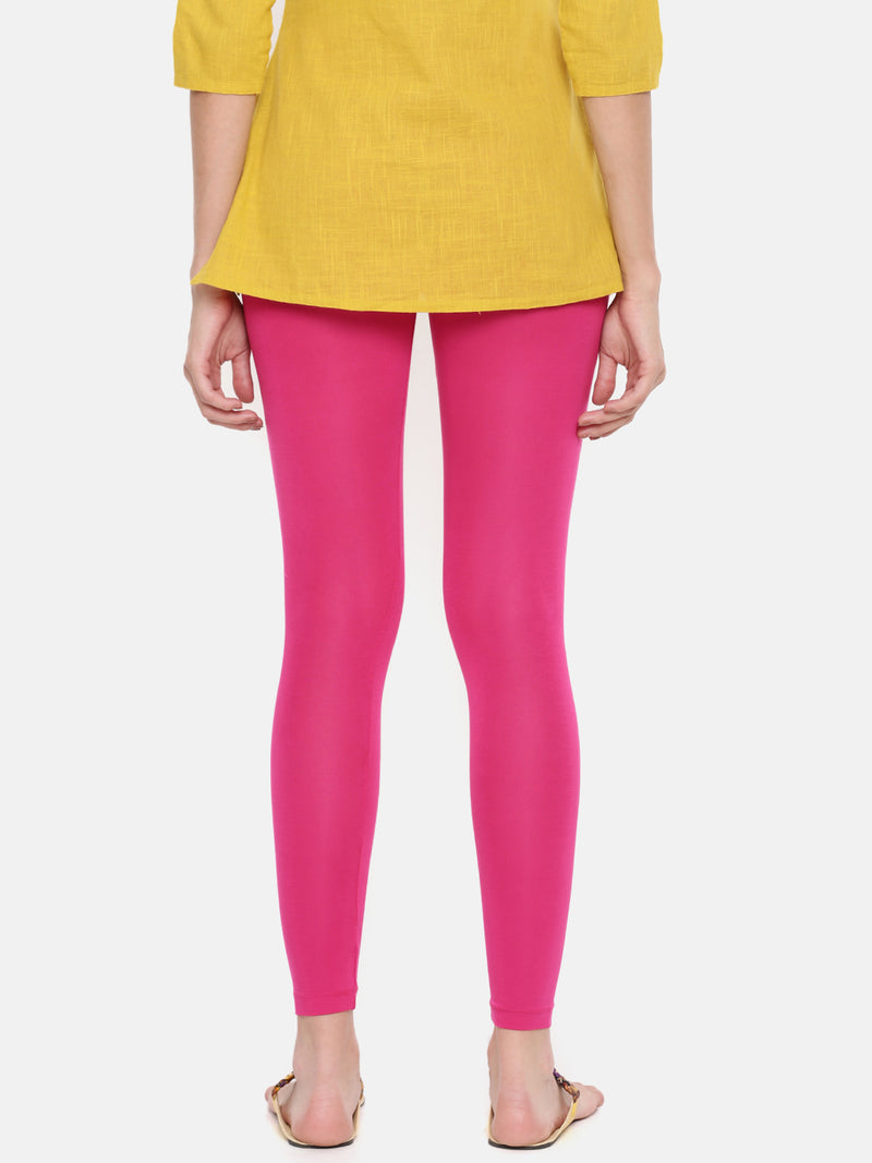De Moza Ladies Ankle Length Leggings Modal Fuchsia - De Moza (6564028416063)