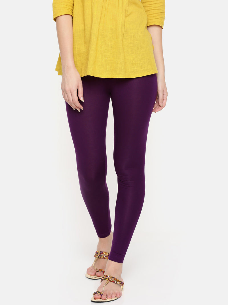 De Moza Ladies Ankle Length Leggings Modal Purple - De Moza (6564025729087)