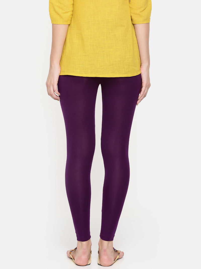 De Moza Ladies Ankle Length Leggings Modal Purple - De Moza (6564025729087)