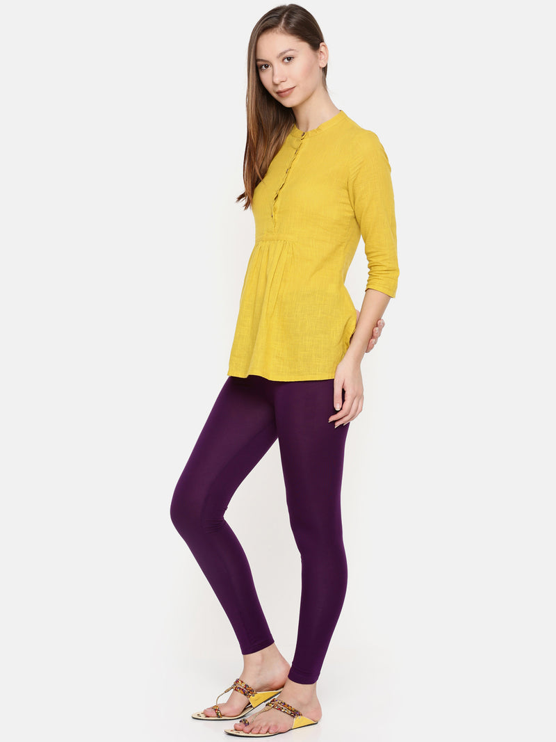 De Moza Ladies Ankle Length Leggings Modal Purple - De Moza (6564025729087)