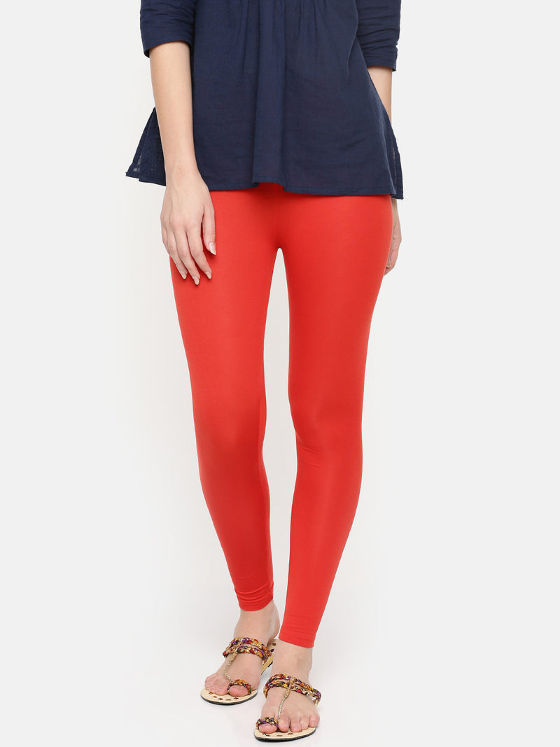 De Moza Ladies Ankle Length Leggings Modal Rust Orange - De Moza (6564025335871)