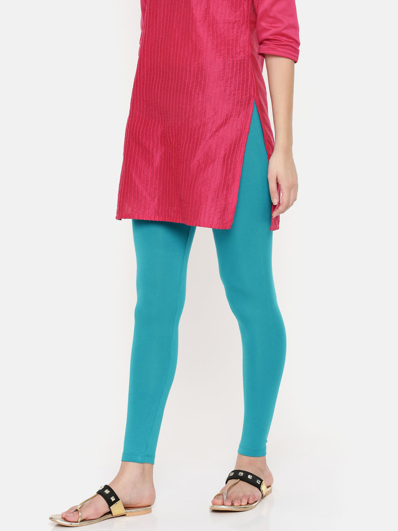 De Moza Ladies Ankle Length Leggings Modal Teal - De Moza (6564026253375)