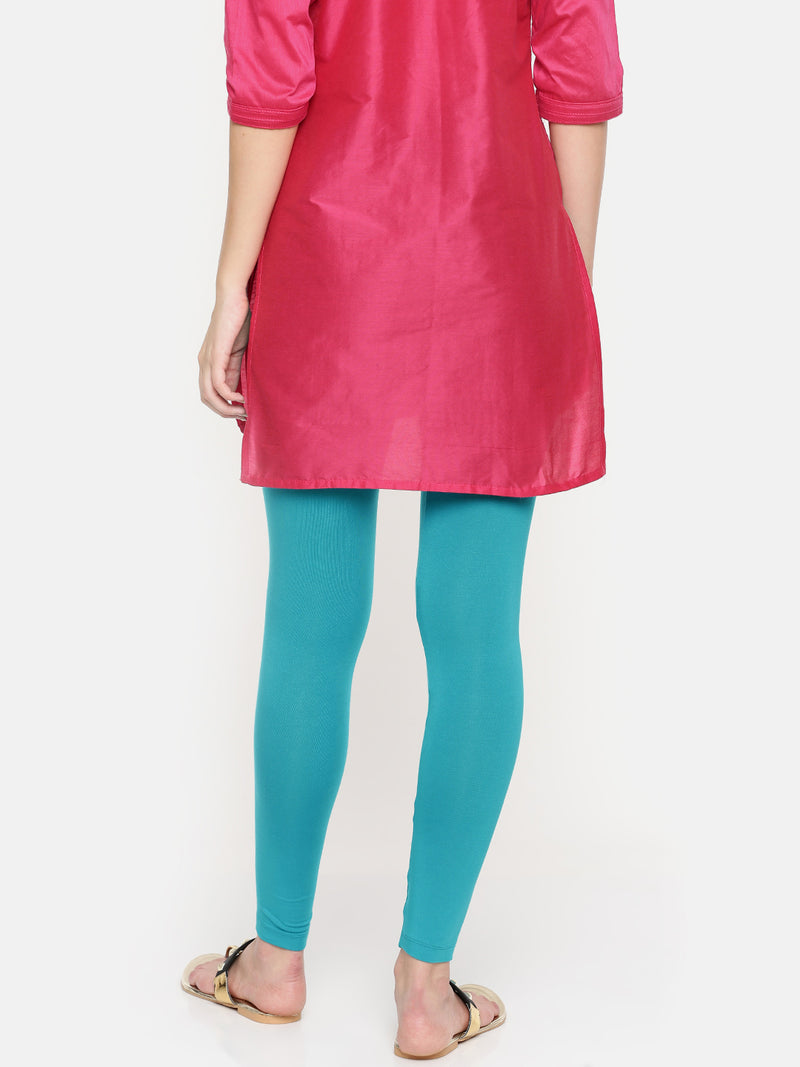 De Moza Ladies Ankle Length Leggings Modal Teal - De Moza (6564026253375)