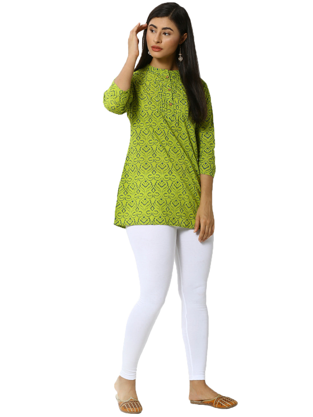 De Moza Women's Ankle Length Pack 3 Leggings Solid Cotton White Free Size - De Moza (4822486712383)