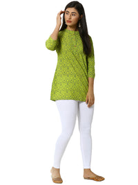 De Moza Women's Ankle Length Pack 3 Leggings Solid Cotton White Free Size - De Moza (4822486712383)