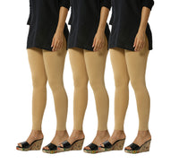 De Moza Women's Ankle Length Pack 3 Leggings Solid Cotton Skin FS - De Moza (4822486679615)