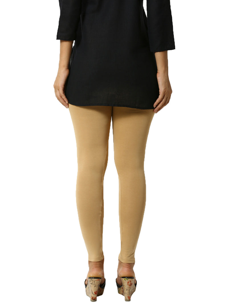 De Moza Women's Ankle Length Leggings Solid Cotton Skin Free Size - De Moza (4822486581311)