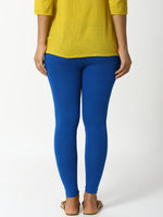 De Moza Women Ankle Length Leggings Solid Cotton Cobalt.