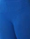 De Moza Women Ankle Length Leggings Solid Cotton Cobalt.