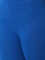 De Moza Women Ankle Length Leggings Solid Cotton Cobalt.