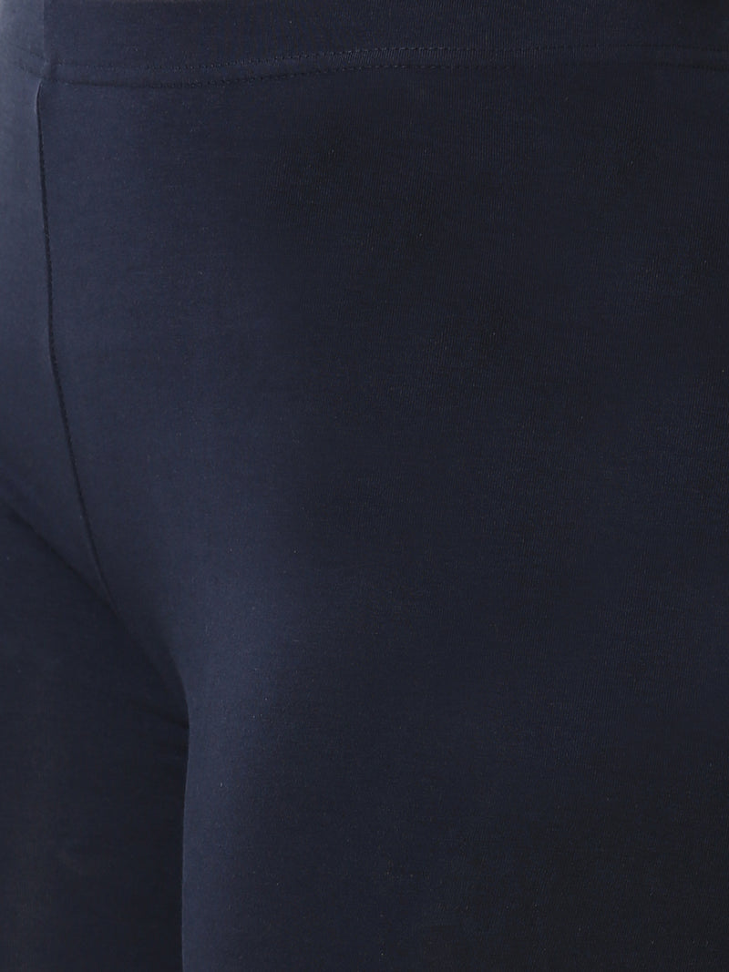 De Moza - Women's Dark Navy Blue Leggings Ankle Length (4890553188415)
