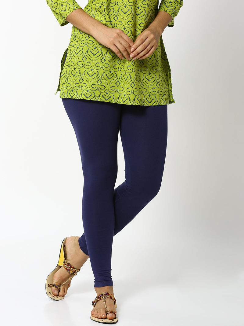 De Moza - Women's Navy Blue Leggings Ankle Length (4890553352255)