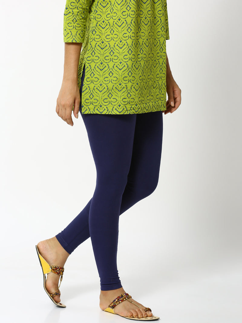 De Moza - Women's Navy Blue Leggings Ankle Length (4890553352255)