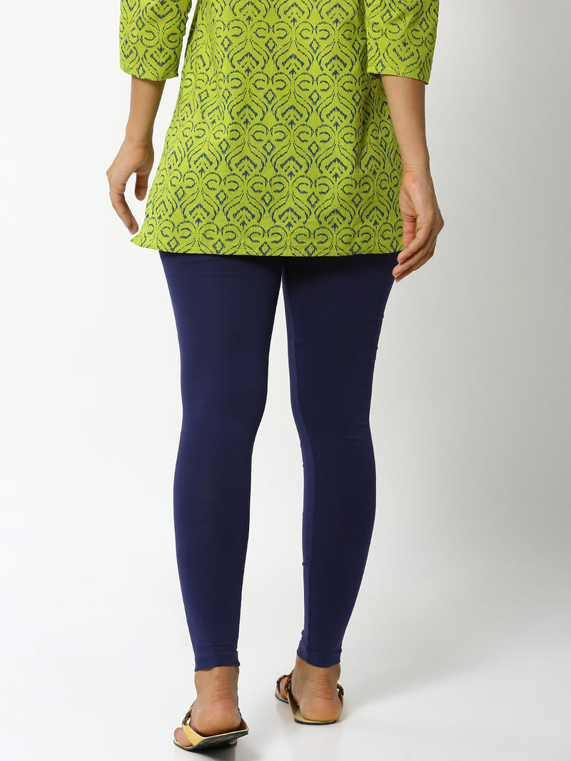 De Moza - Women's Navy Blue Leggings Ankle Length (4890553352255)