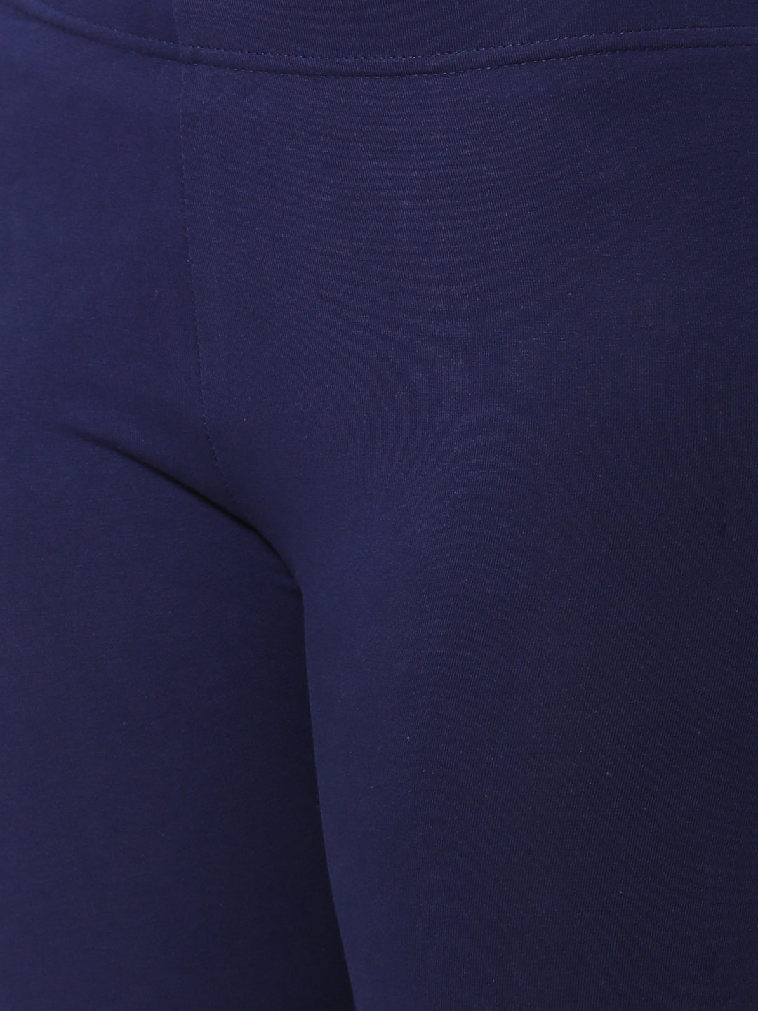 De Moza Women's Premium Ankle Length Leggings Solid Cotton Navy Blue - De Moza