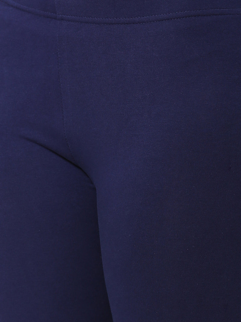 De Moza - Women's Navy Blue Leggings Ankle Length (4890553352255)