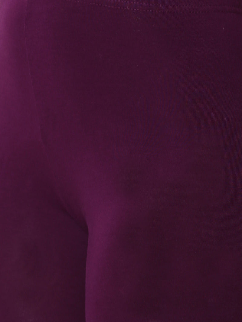 De Moza- Women's Dark Purple Leggings Ankle Length (4890553221183)