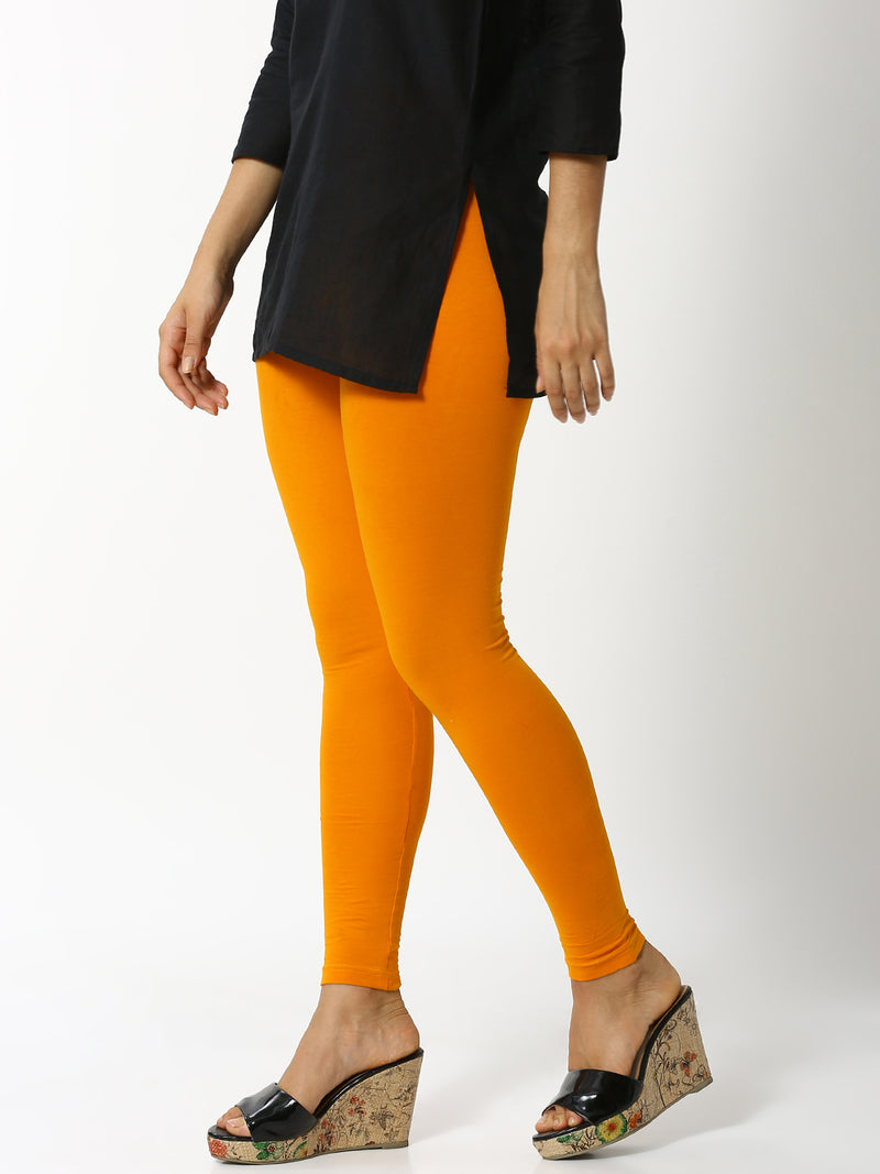 De Moza - Women's Orange Leggings Ankle Length (4890553122879)