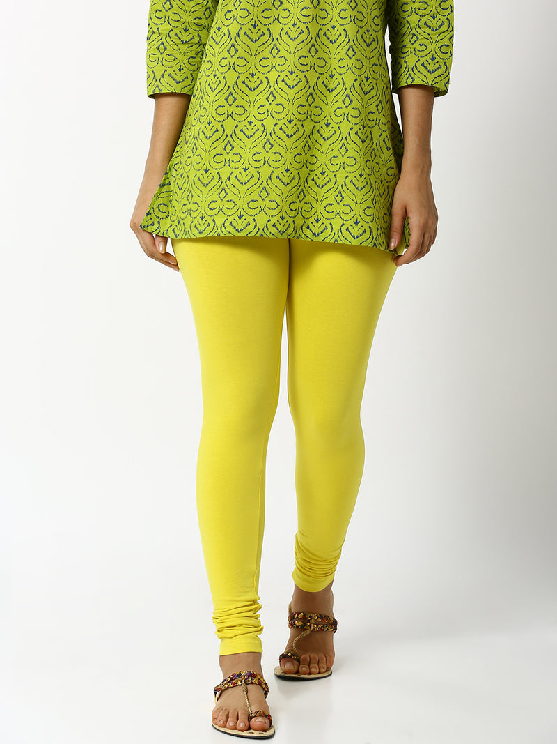 De Moza - Lemon Yellow Leggings Ankle Length (4890553286719)