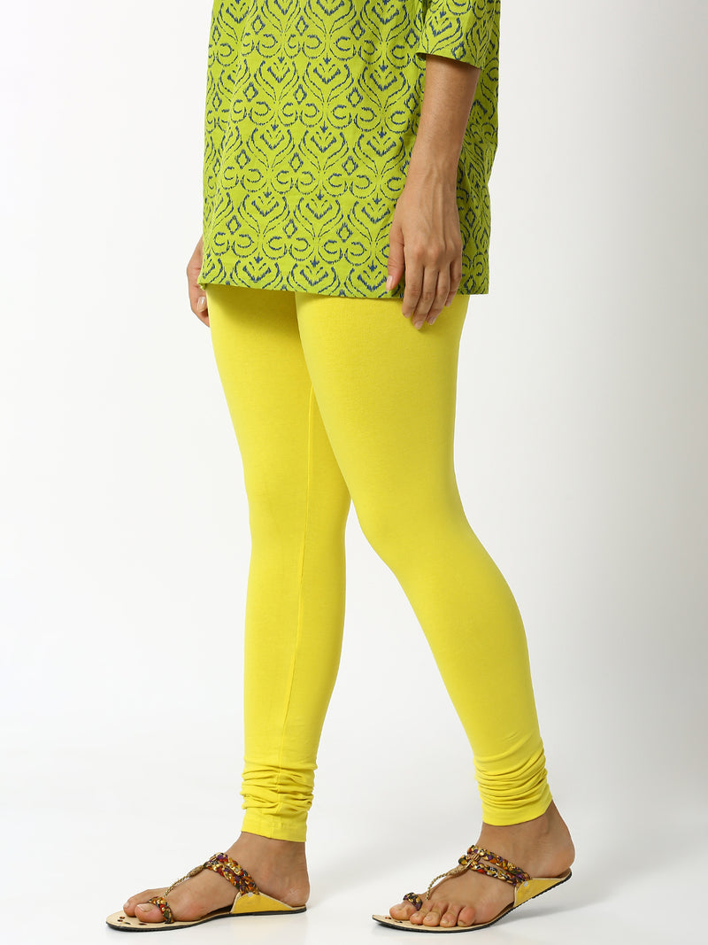 De Moza - Lemon Yellow Leggings Ankle Length (4890553286719)