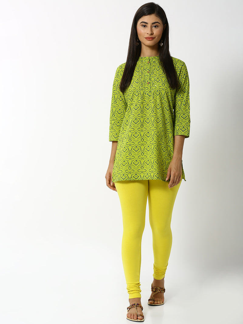 De Moza - Lemon Yellow Leggings Ankle Length (4890553286719)
