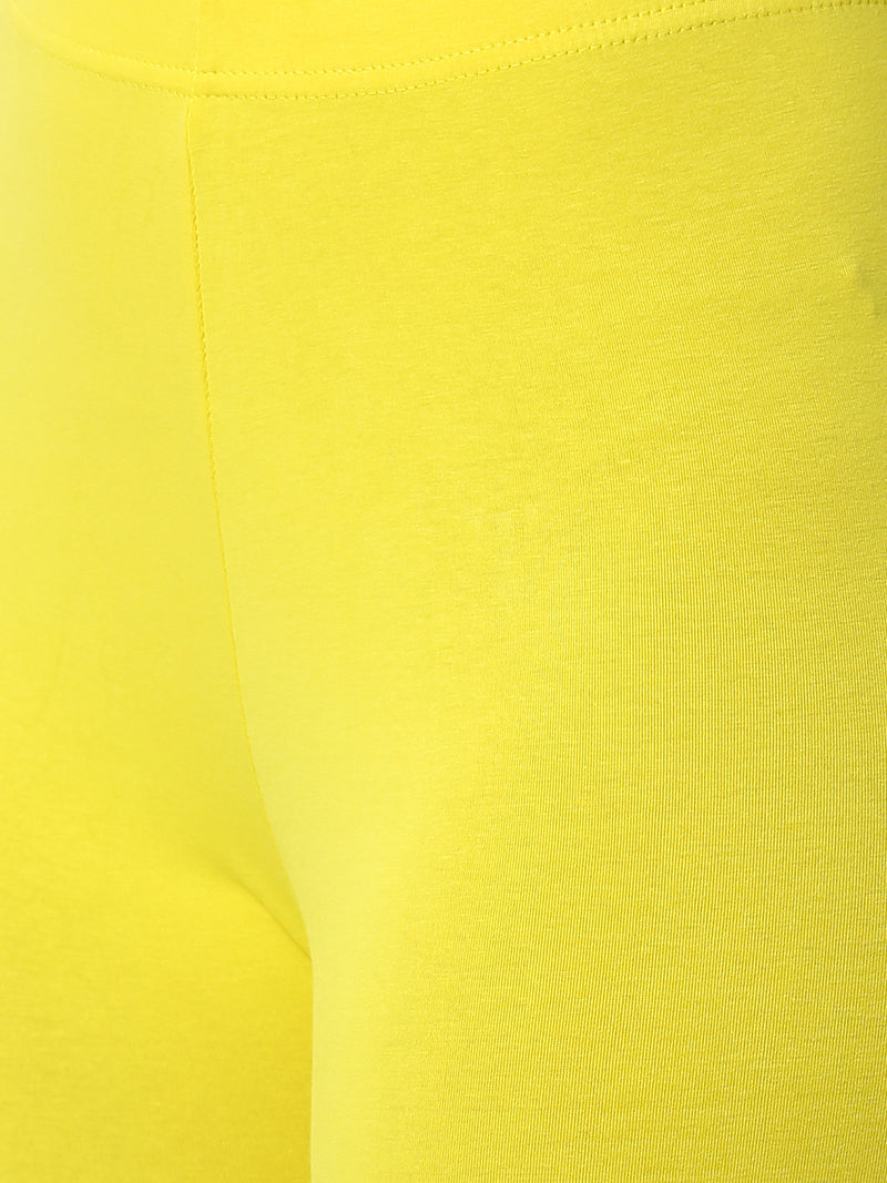 De Moza - Lemon Yellow Leggings Ankle Length (4890553286719)