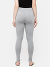 De Moza Women's Ankle Length Leggings Solid Cotton Light Grey - De Moza (4890554794047)