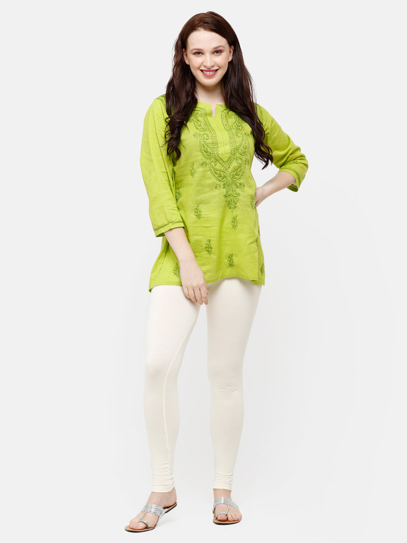De Moza - Women's Beige Leggings Ankle Length (4890554728511)