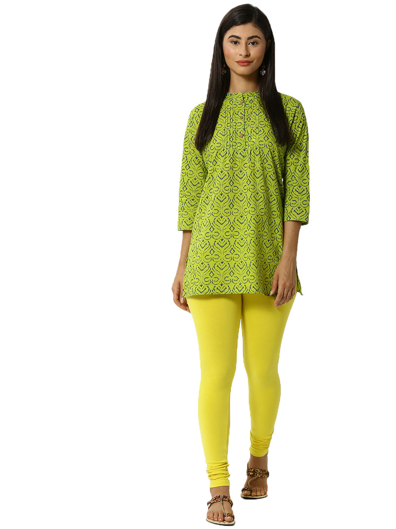 Pack of 2 De Moza Ladies Superior Ankle Leggings Black&Lemon Yellow