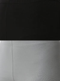 Pack of 2 De Moza Ladies Superior Ankle Leggings Black&Light Grey