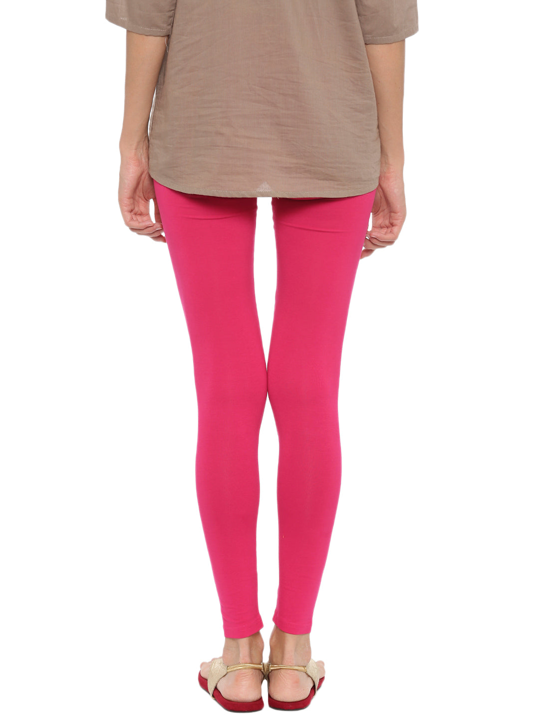 De Moza Superior Ankle Length Leggings Combo Pack of 2 Fuchsia&Cobalt - De Moza
