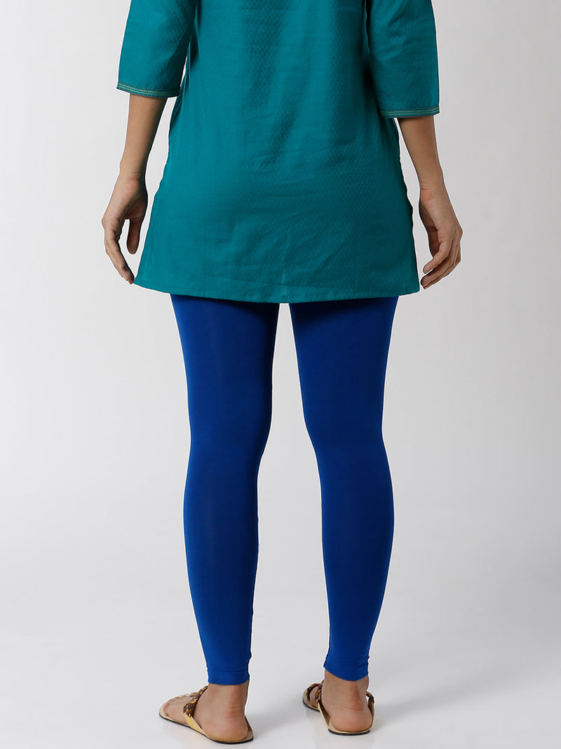 De Moza - Women's Cobalt Blue Leggings Ankle Length (4890551779391)