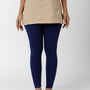 De Moza Ladies Premium Ankle Length Leggings Navy Blue Solid Viscose
