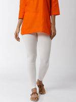 De Moza - Women's White Leggings Ankle Length (4890552172607)