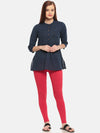 De Moza - Women's Red Leggings Ankle Length (4890552205375)