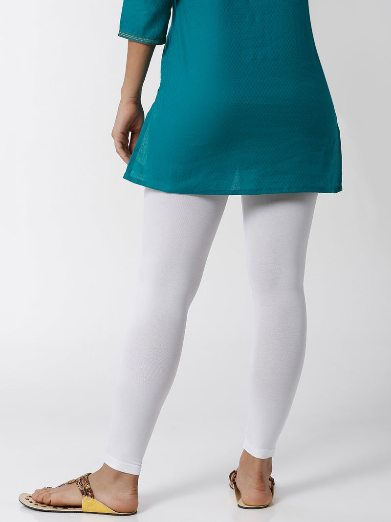 De Moza - Women's White Leggings (4890552303679)