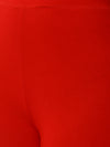 De Moza Women's Ankle Length Leggings Solid Viscose True Red - De Moza (4890552795199)