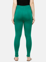 De Moza Superior Ankle Length Leggings Combo Pack of 2 White&Emerald Green - De Moza