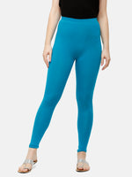De Moza Superior Ankle Length Leggings Combo Pack of 2 White&Teal - De Moza