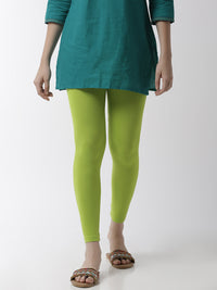 De Moza Superior Ankle Length Leggings Combo Pack of 2 Lime&Offwhite - De Moza